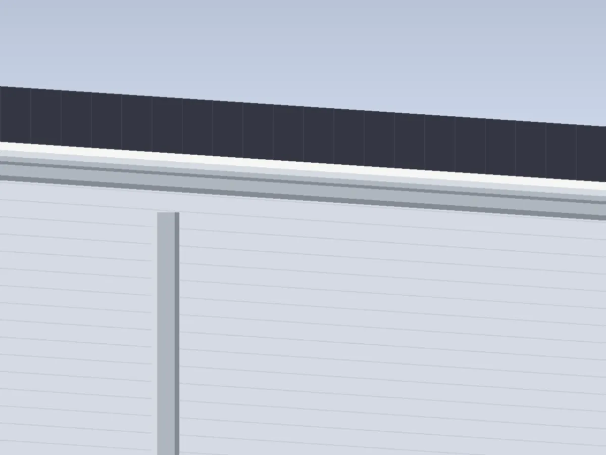 Illustration of a galvalume gutter and downspout